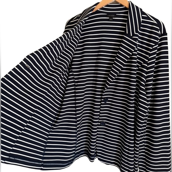 J. JILL Wearever Preppy Business Casual Stretchy Unstructured Striped Blazer 2X - Picture 11 of 14